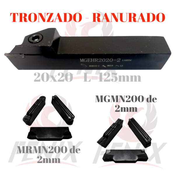 porta inserto 20x20 ranurado tronzado corte